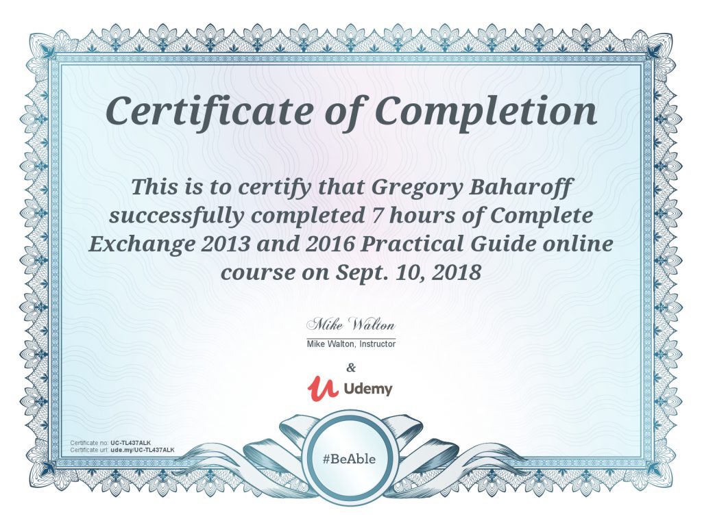 Exchange 2013 and 2016 Practical Guide Course Certification Greg Baharoff